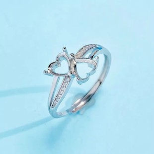 ����S925�y�18K���ָ���������5*5mm��ָ����С���ٴ��Ʒ