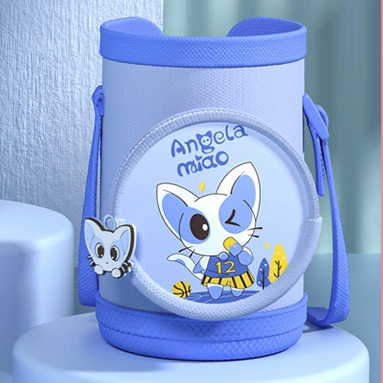 Cartoon genuine glass, children's bag strap, protective case, with embroidery