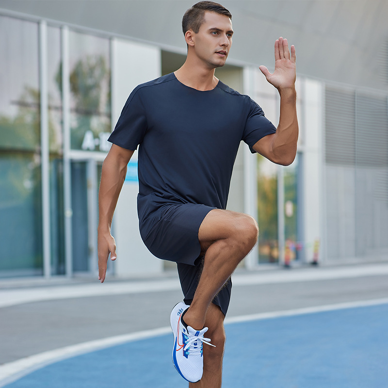 2026 ropa deportiva seca de velocidad hombres delgados atletismo manga corta elástica de gran tamaño presión pegamento Fitness carrera de manga corta hombres