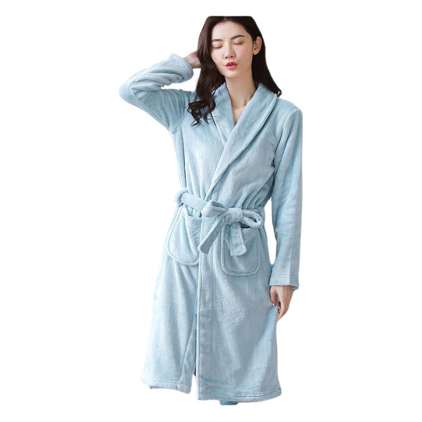 Pareja camisón fuente de fábrica franela hombres y mujeres Albornoz engrosada coral polar pijamas pareja