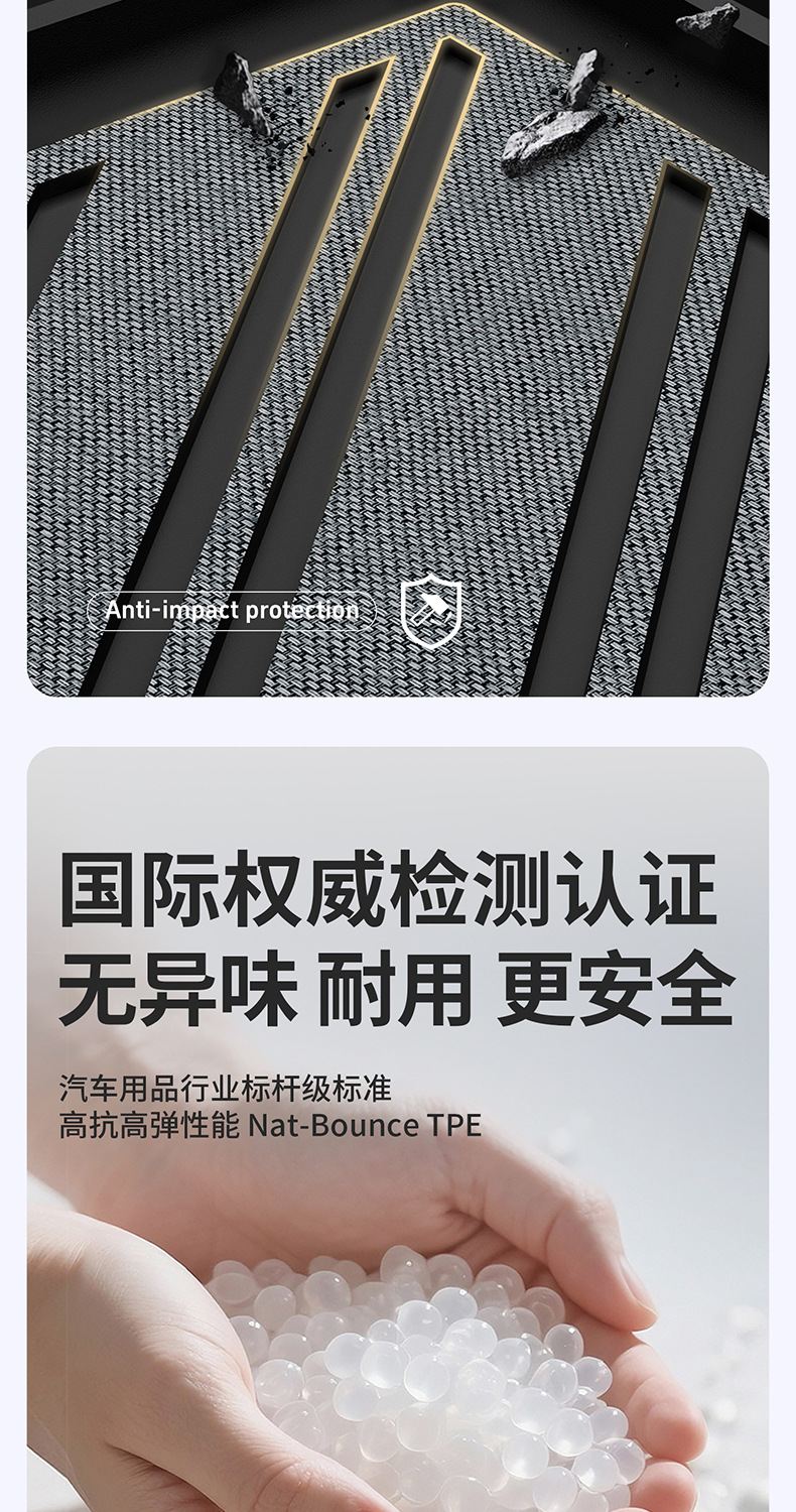 Suitable for Zhijie R7 S7, custom-made woven TPE car trunk mat, car accessories, trunk mat