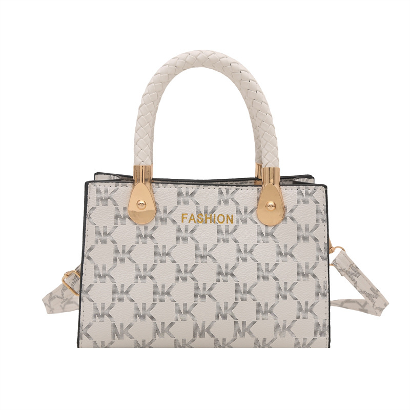 Temperamento retro bolso de damas invierno 2024 nuevo ins mochila de hombro impresión de textura bolso cuadrado de moda