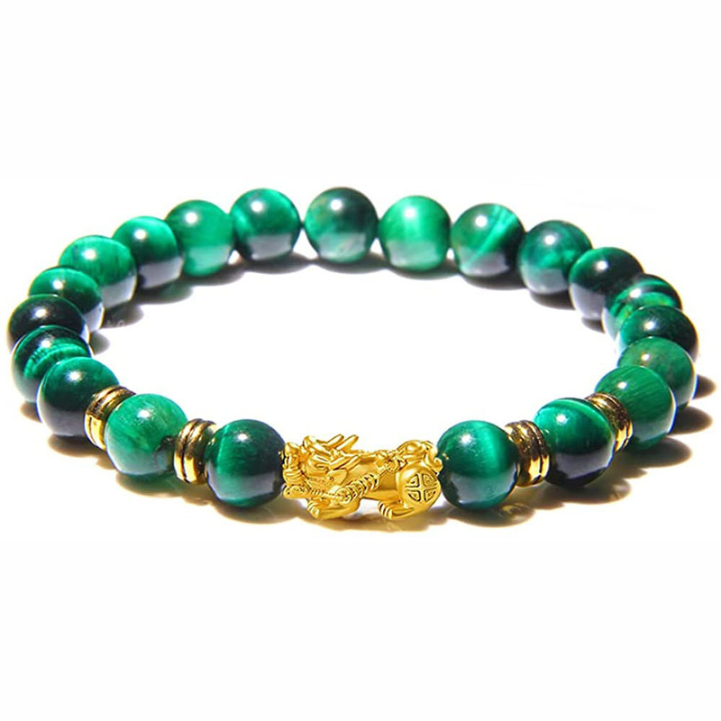 Lucky Nafu Bracelet Men's Gift 8mm Blue Tiger Eye Bead Natural Stone Yellow Tiger Eye Stone Bracelet