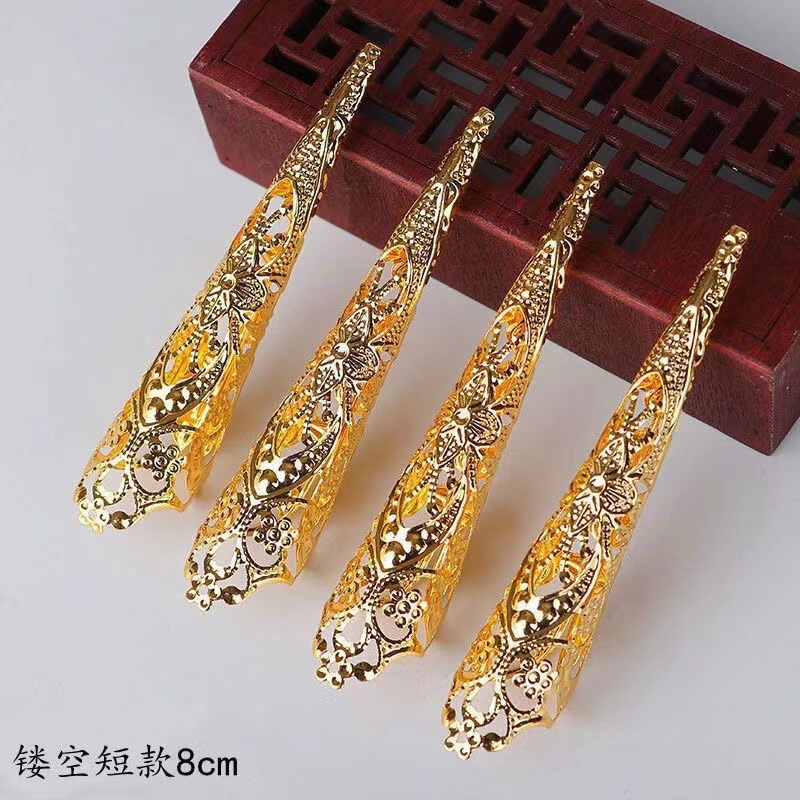 Ancient Imperial Style Nail Set from "The Empress Dowager" and "Ruyi's Journey to the West" - Gold and Silver Fake Nail Set