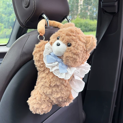 Paper Box, Car tissue box/set - bow-tie-bib-khaki-bear-tissue-drawing