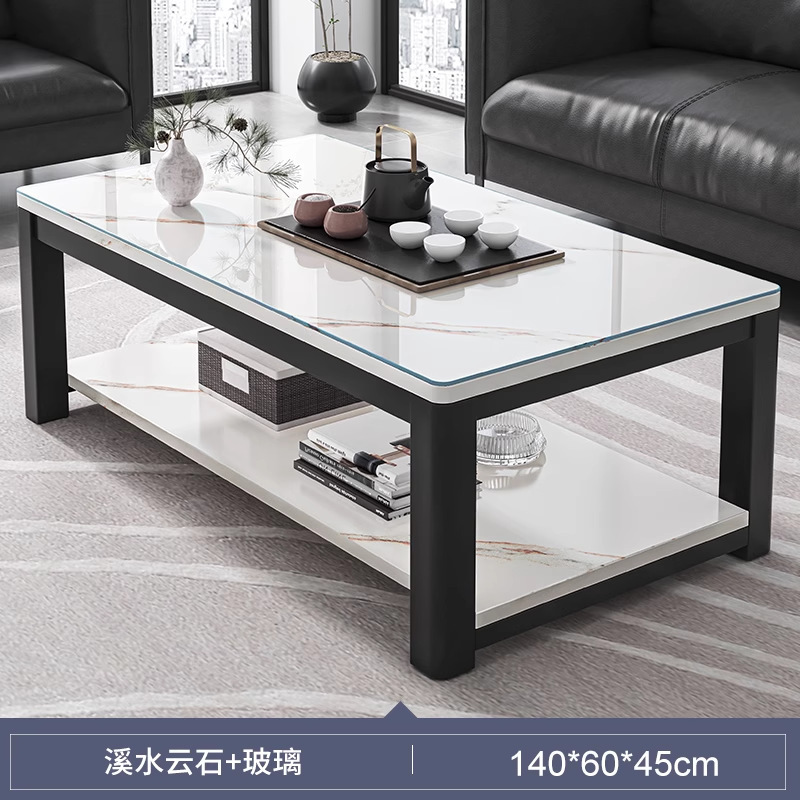 Sala de estar, mesa de centro para el hogar, mesa de té de vidrio templado, mesa de té minimalista, mesa de centro pequeña, moderna y sencilla, casa de alquiler
