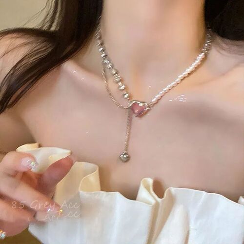  New Colorful Beaded Star Necklace Female Niche Design Internet Celebrity Clavicle Chain Dopamine Sweet Cool Hot Girl