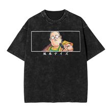 Vintage Washed T-Shirt Manga Nagumo Aoi Cotton T-Shirts Saka