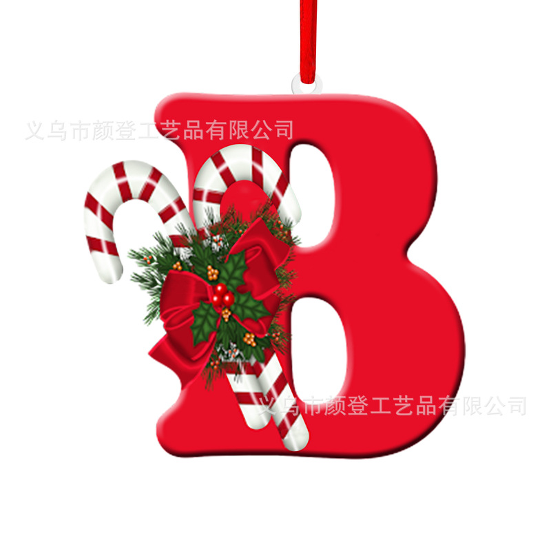 国境を越えた新しいアイデア英語のアルファベットはアクリル平面クリスマスツリーのホームパーティーの装飾プレゼントを飾っている|undefined