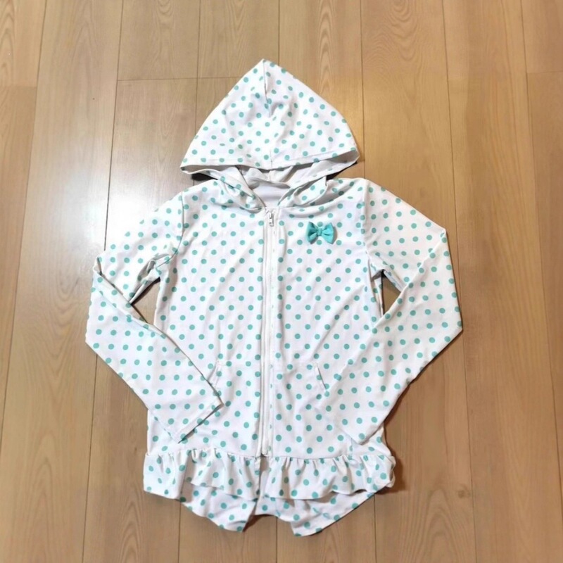 Cross-border foreign trade autumn and winter new sweet and fresh blue and white polka dot hooded long-sleeve women's sweatshirt wholesale