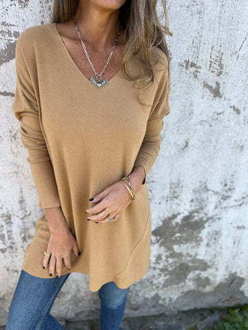 Foreign Trade European American Cross-Border Independent Site 2026 Spring And Autumn Solid Color V-Neck Knit_ecoleips.com