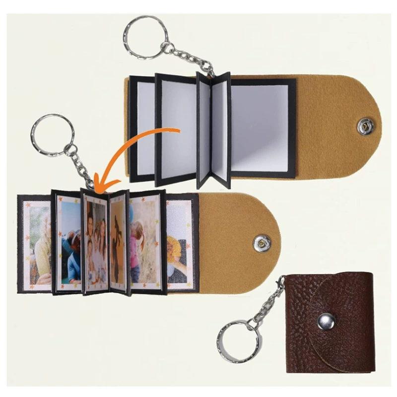 Трансграничный брелок для фотоальбома из искусственной кожи с пастой 1inch фото мини подарок на день отца сувенирный кулон