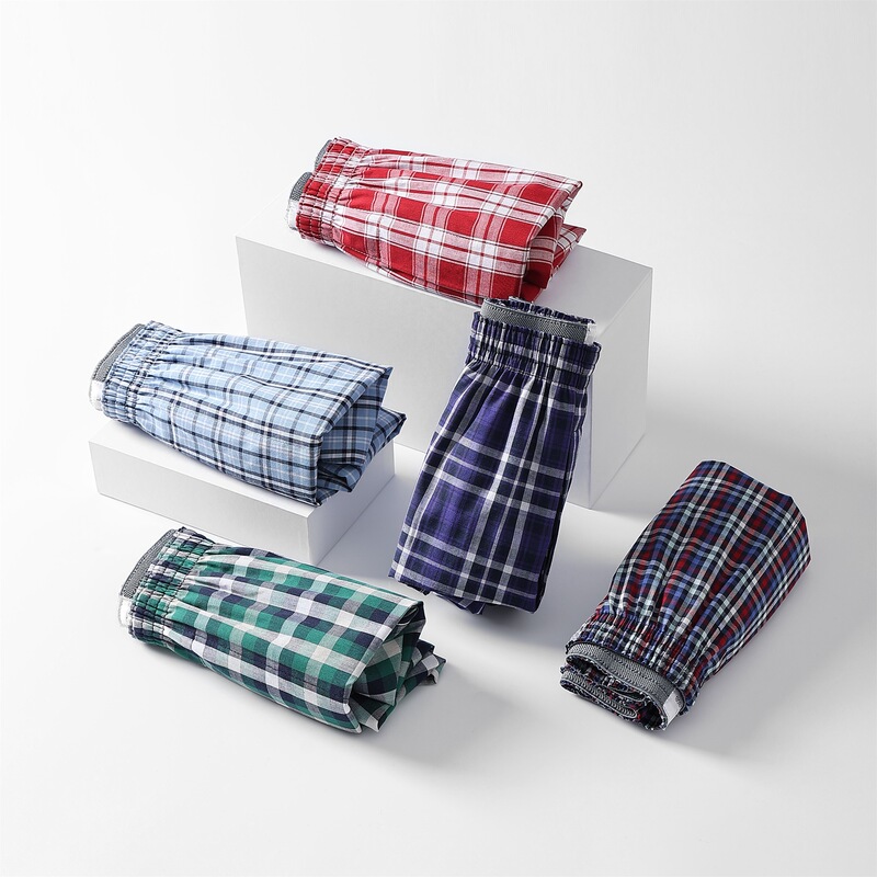 Woven Men's Arlo Pants 100 Cotton Summer Home Pants Loose Pure Cotton Underwear Men's Home Boxer Shorts