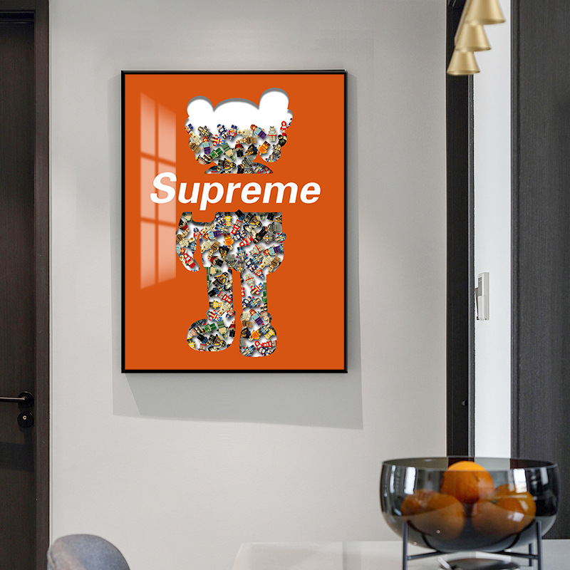 Bloques de construcción de Lego, pintura decorativa para personas, pasillo de entrada, sala de estar, sofá, pintura colgante, dormitorio infantil tridimensional 3D, pintura de cabecera