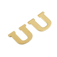批发黄铜logo英文字母U耳环吊饰欧美跨境热销diy饰品配件-PP2775