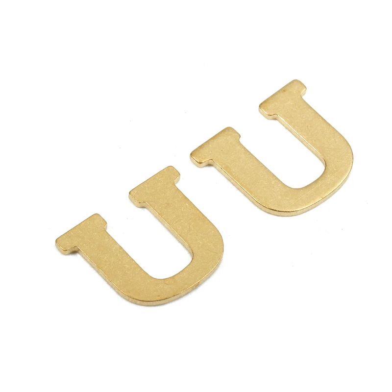 批发黄铜logo英文字母U耳环吊饰欧美跨境热销diy饰品配件-PP2775