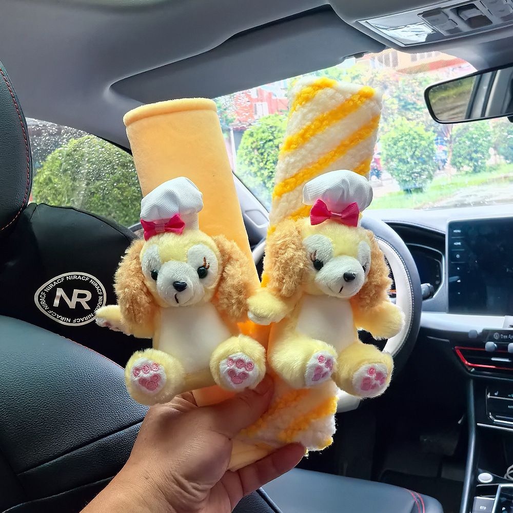 Protector de Hombro para Cinturón de Seguridad de Peluche Decorativo para Automóvil