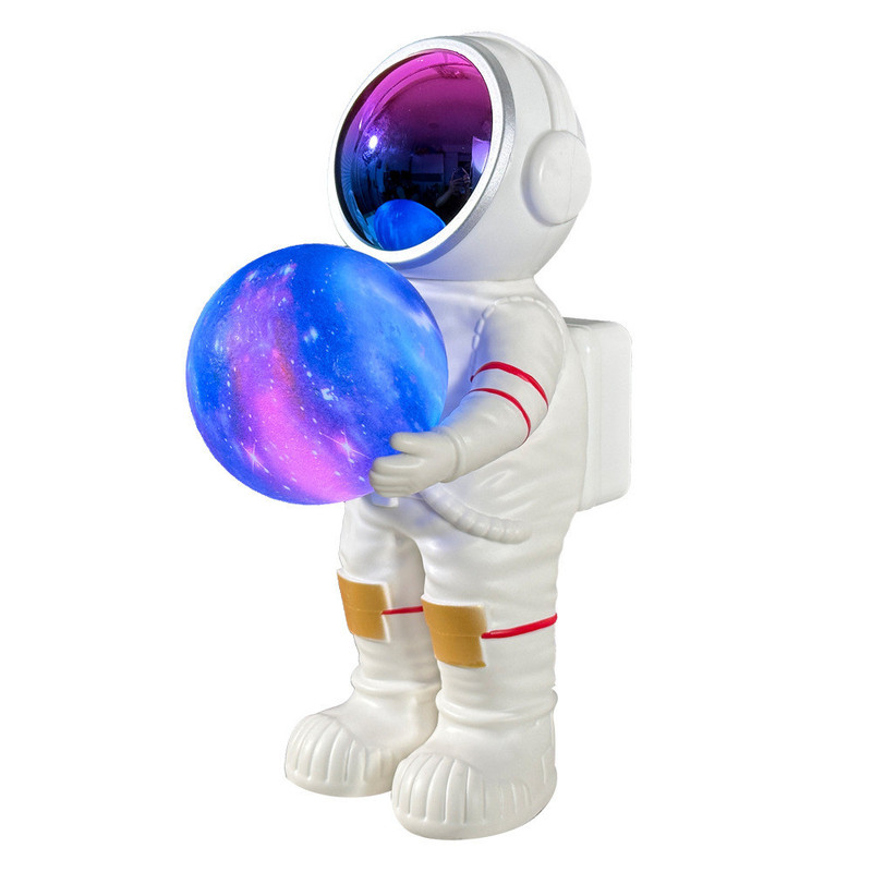 漫画風宇宙飛行士Bluetoothスピーカー ポータブルサブウーファー 光るギフト 小型スピーカー 星空グラデーションカラー|undefined