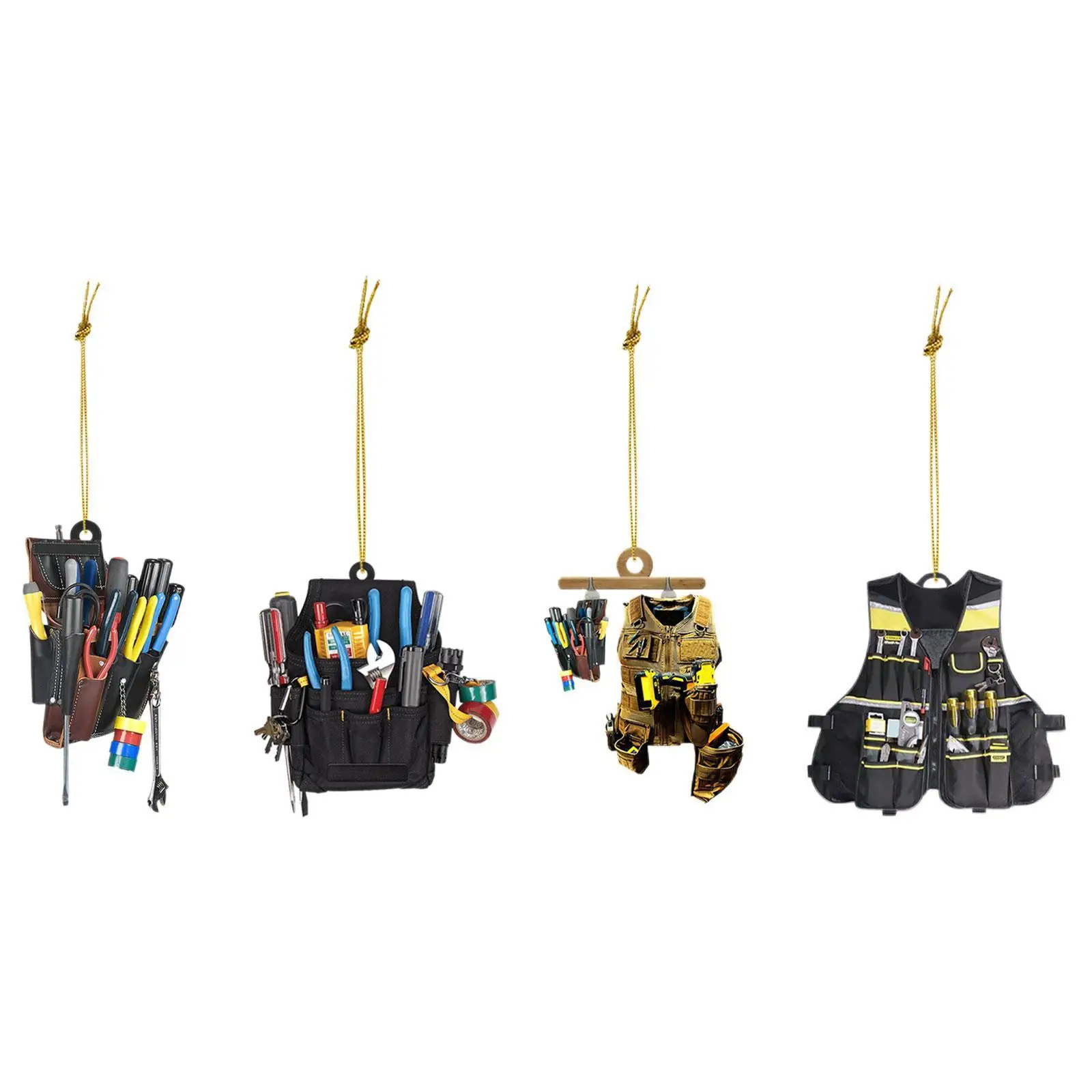 Nuevo Tool Bag Acrylic kit de herramientas de electricista personalizado adorno de coche colgante plano acrílico