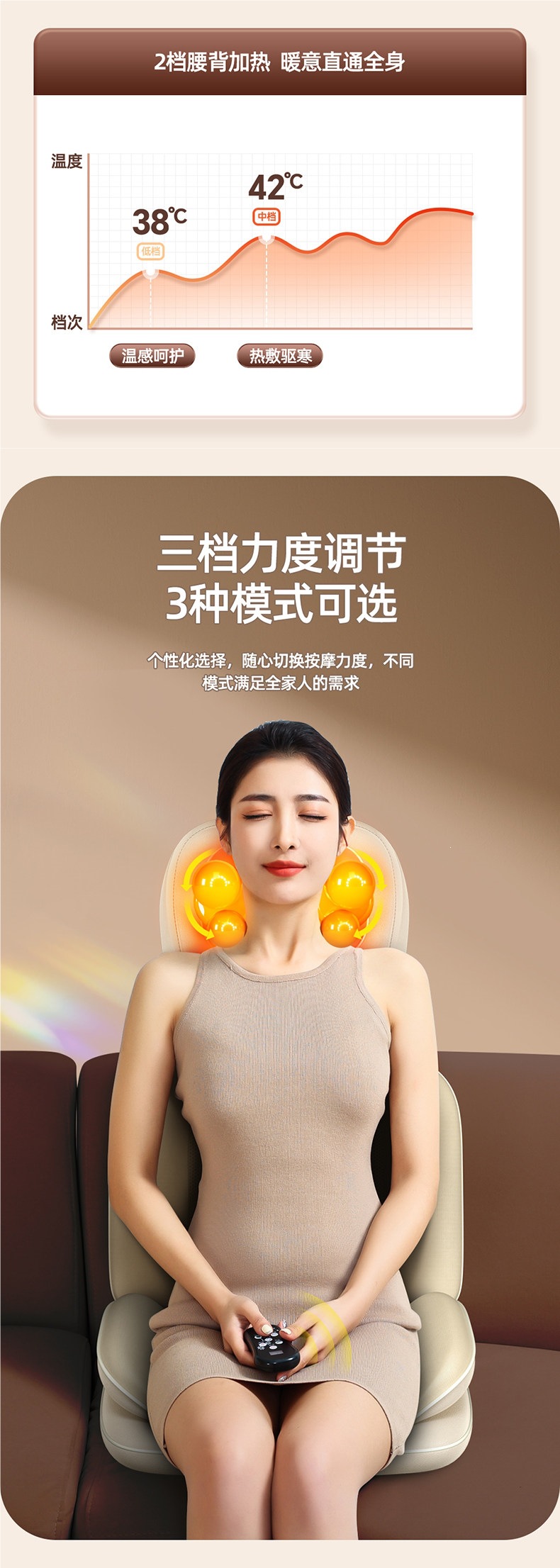 Zhigo massage device is a fully automatic massager for kneading the whole body, back, waist, shoulders, and neck, a multifunctional home and car cushion