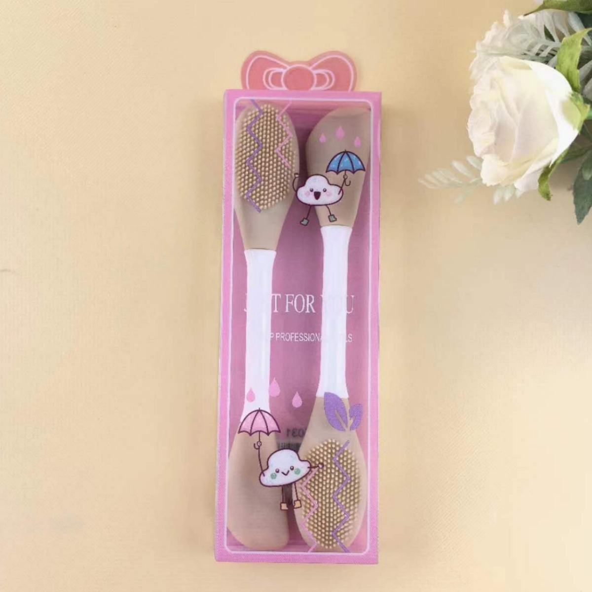 Spot transfronterizo al por mayor juego de cepillos de mascarilla de silicona cepillo de lavado de cara de garra de gato juego de maquillaje suave y agradable para la piel sin polvo