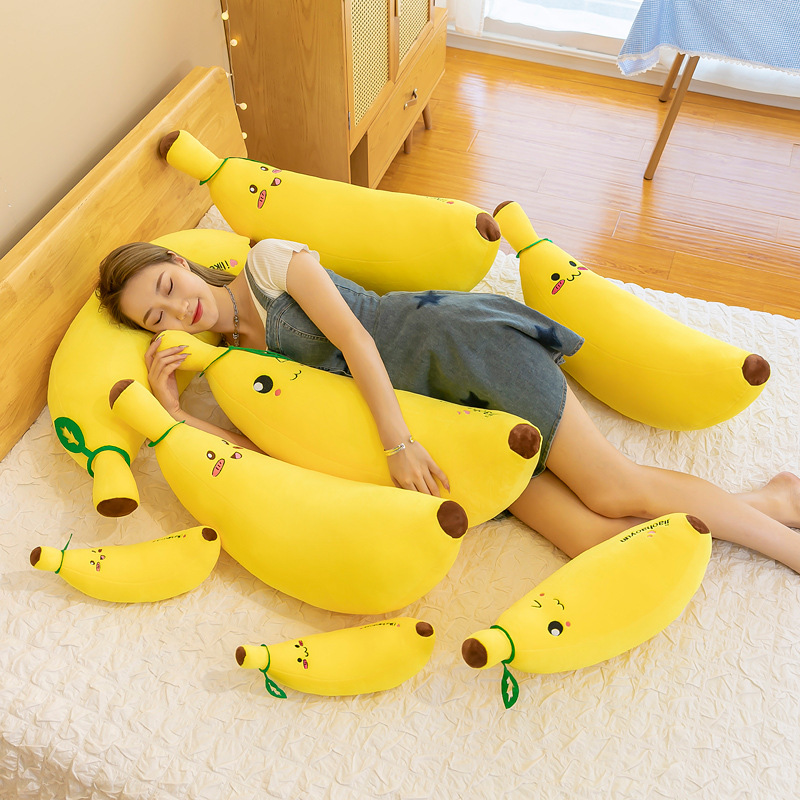 抖音新款表情香蕉毛绒玩具水果香蕉抱枕儿童小玩偶幼儿园礼物跨境