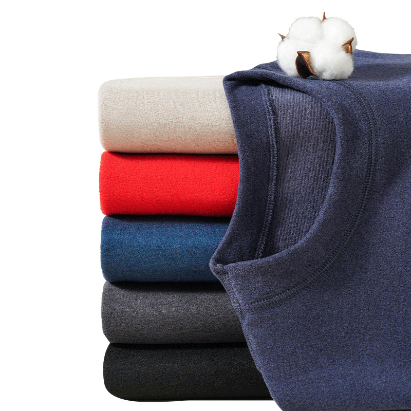 캐시미어 실크 가을과 겨울 둥근 목 열 속옷 젤라틴 세트 두꺼운 기모 홈 의류 가을 바지