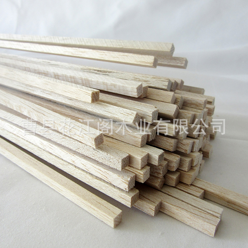 Spot supply DIY handmade building model material light wood strip aircraft Wood square strip Bashar wood block processing