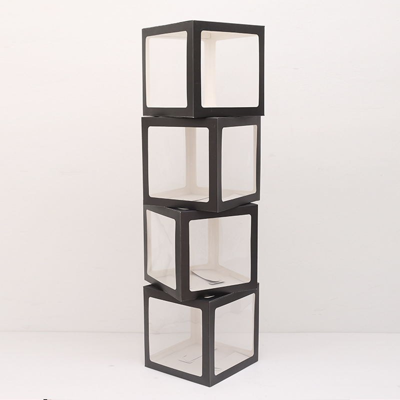 Caja de globos negra GRAD para la temporada de graduación 2025, diseño de escena de fiesta transfronterizo de Amazon, venta al por mayor de cajas de globos.