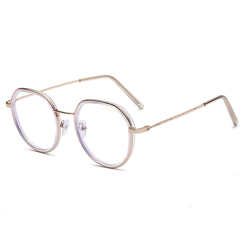 Retro metal frame Kuaishou glasses men and women mobile phone goggles glasses women flat glasses