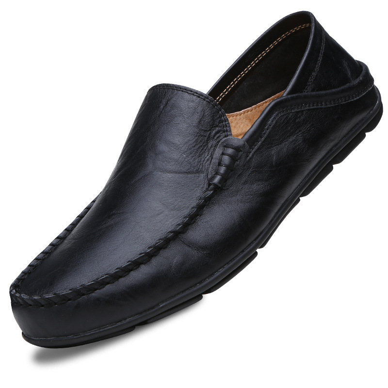 20138 zapatos de algodón, zapatos de cuero casuales para hombres, zapatos planos de conducción de otoño, zapatos de hombre de talla grande y perezosos británicos Doudou