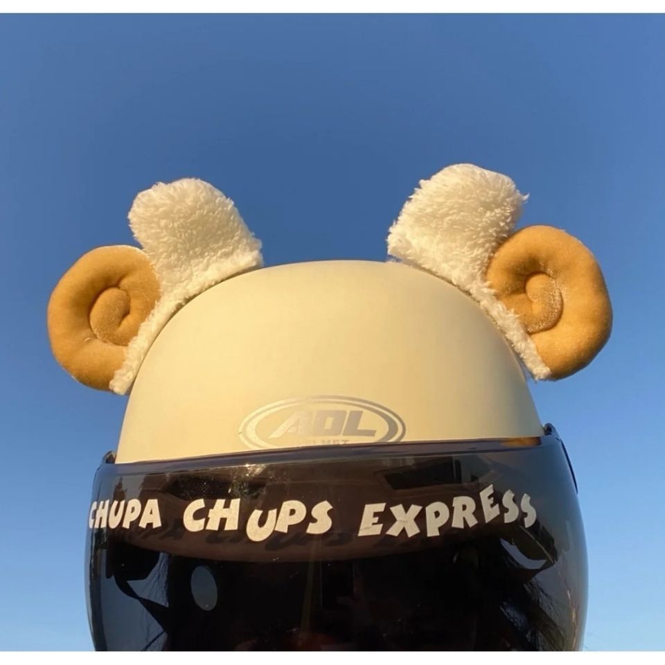 Cute Helmet Horns Ears Decoration Electric Motorcycle Ski Helmet DIY