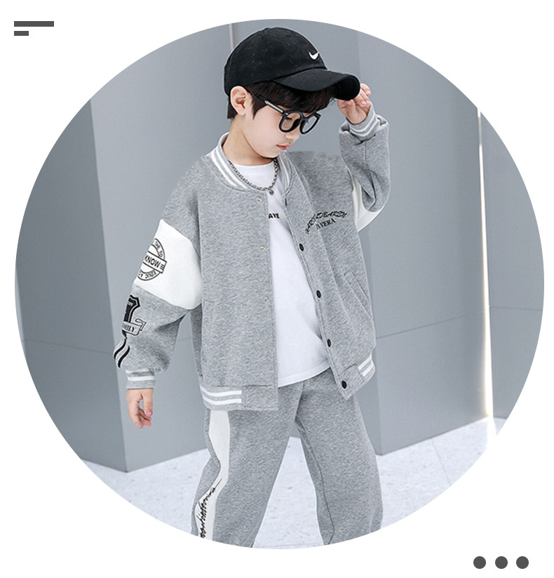 Conjunto de otoño para niños, suéter informal de dos piezas a la moda, talla mediana y grande, ropa de primavera, novedad de 2023_voghion.com