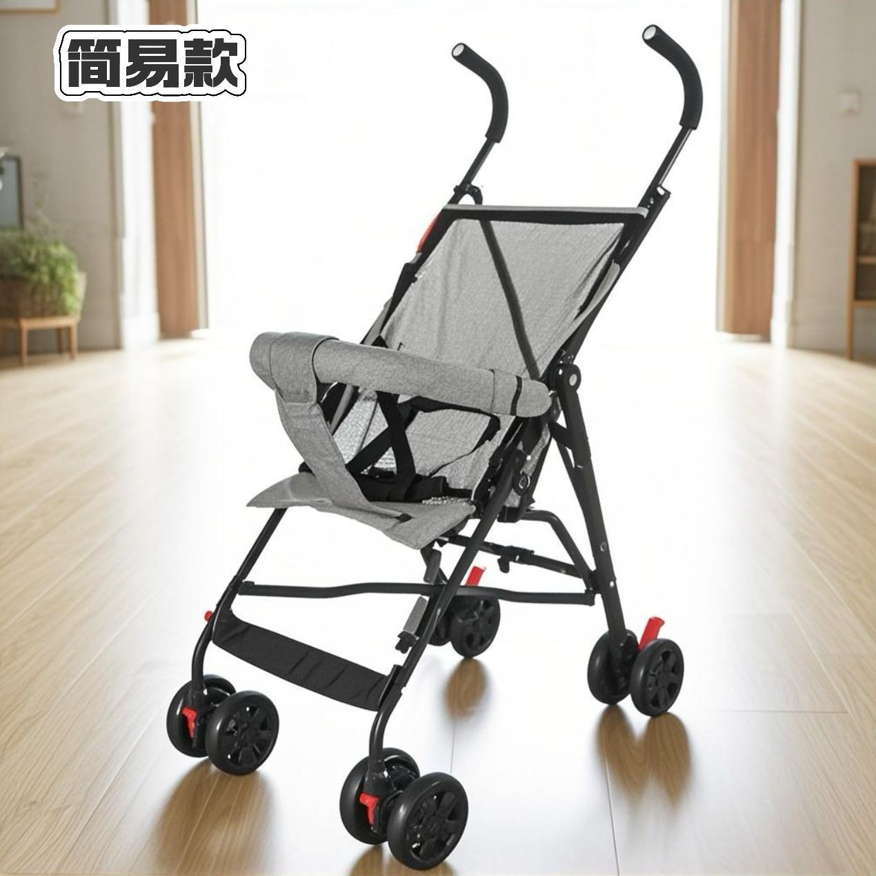 Nuevo carro de bebé, carro de mano ligero, disponible en cuatro estaciones. Se puede sentar y acostar al bebé, conveniente y pequeño para llevar.