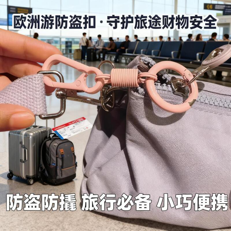 Keychain [Eight-Shaped Anti-Theft Buckle Zipper with Lock] Rainproof and Anti-Theft Luggage Bag Safety for Going Abroad to Europe