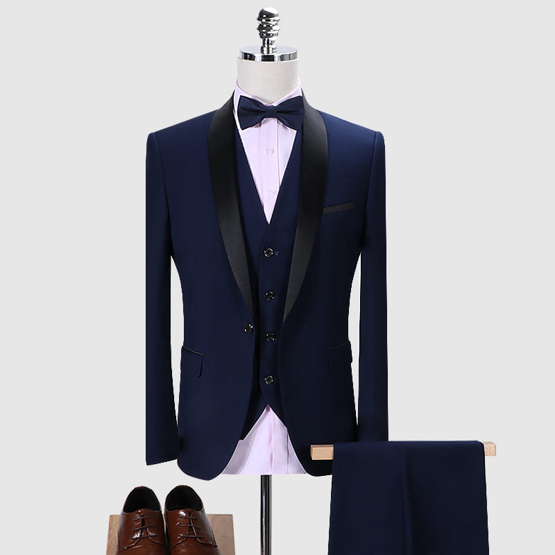 Men 3 Pieces Slim Fit Casual Tuxedo Suit...