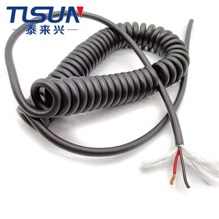 符合欧盟标准 PUR-HF-YY 弹簧线2X0.5MM2 仪器设备连接线