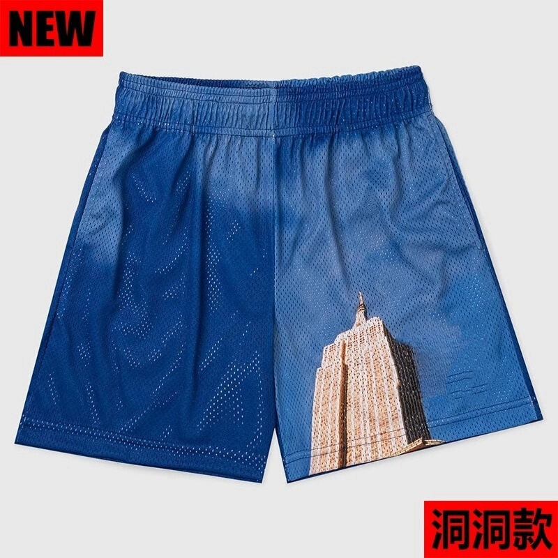 Trendy American-Style Casual Shorts, Sports Basketball Shorts, Street Fashion Brand, Internet Celebrity Hot Item, Mesh Quarter Shorts, Exclusively for Cross-Border Sales