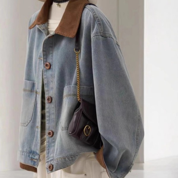 American Retro Denim Jacket for Women 2026 New Popular Autumn and Winter Unique and Stylish Top for Petite Figures Niche Jacket