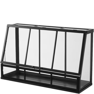 Indoor and Outdoor Greenhouse, Metal Frame with Glass Panels, Sloped Roof Design (Anthracite, 25½)