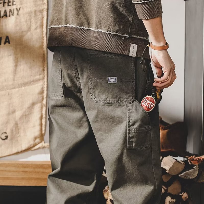 Loose Fit Men's Straight Casual Pants Trendy Color Lazy Youthful Popular Cargo Pants Fashion New Style