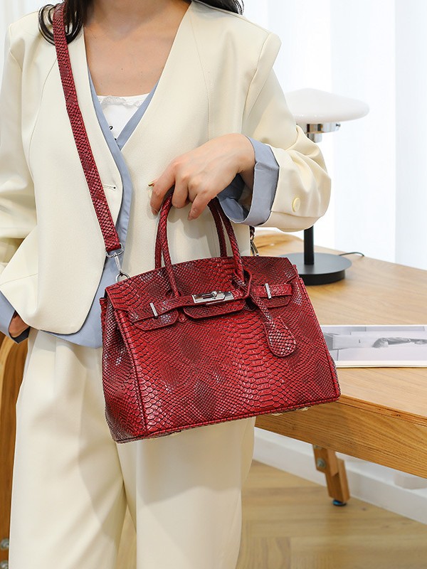 Amazon venta caliente de alta gama patrón de pitón bolso portátil Tote para mujer de alta calidad de gran capacidad bolso de mensajero de un solo hombro
