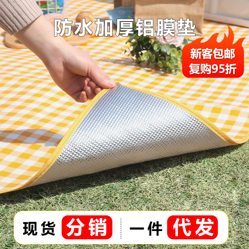 공장 직접 판매 2.5mm 두꺼운 뒷면 알루미늄 포지티브 그림 ins 스타일 방습 매트 잔디 매트 텐트 매트 피크닉 매트