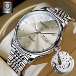 全自动仿机械表男士手表男镂空防水潮夜光双日历抖音跨境一件代发