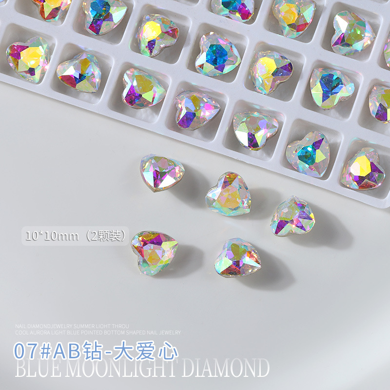 Transparente Azul señaló inferior Diamante-07