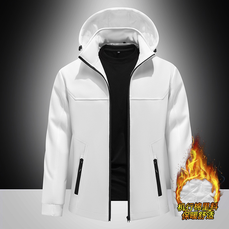 Cross-Border Soft Shell Composite Polar Fleece Jacket Men's Mountaineering Pathfinder Three-In-One Windproof and Waterproof Two-Piece