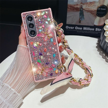 适用三星Zfold7手机壳钻乱石蝴蝶Zfold6折叠屏zfold4丝巾手链全包