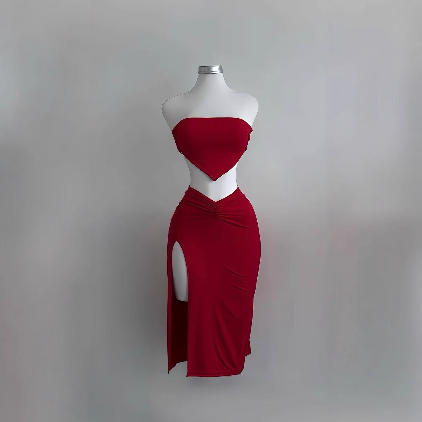 Spring And Summer New Sexy Pure Color Two-piece European And American...