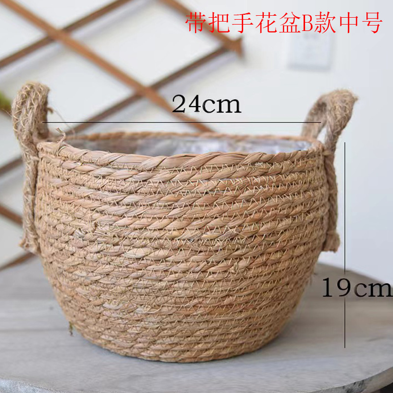 Maceta decorativa de cuerda de paja, tejida, para plantas – Producto transfronterizo para Amazon