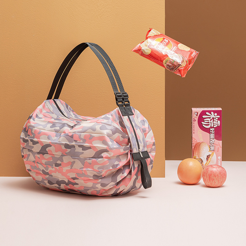 Bolsas de compras plegables transfronterizas bolsas de viaje de hombro único portátil grosor bolsas de supermercado